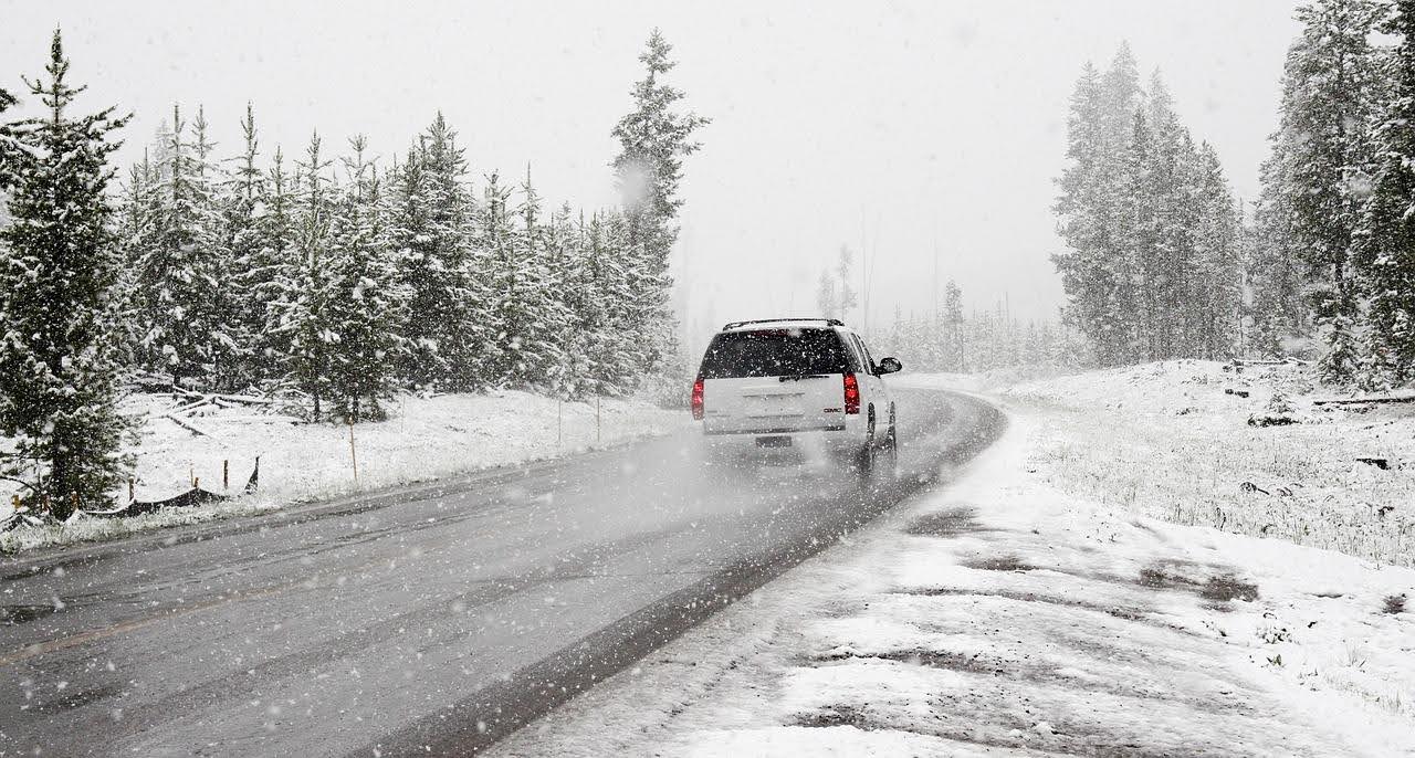 Car on snowy road